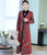 Long Sleeve Floral Wind Coat & Velvet Traditional Cheongsam Two Piece Suit
