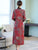Manteau coupe-vent floral à manches longues et costume traditionnel deux pièces en velours Cheongsam