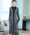 Cappotto a vento floreale a maniche lunghe e abito a due pezzi in cheongsam tradizionale in velluto
