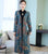 Long Sleeve Floral Wind Coat & Velvet Traditional Cheongsam Two Piece Suit