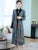 Cappotto a vento floreale a maniche lunghe e abito a due pezzi in cheongsam tradizionale in velluto