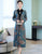 Chaqueta cortavientos floral de manga larga y traje tradicional cheongsam de dos piezas de terciopelo