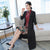 Traditional Floral Cheongsam & Tea Length Wind Coat Two Piece Suit