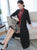 Traditional Floral Cheongsam & Tea Length Wind Coat Two Piece Suit