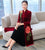 Tea Length Floral Embroidery Wind Coat & Dress Two Piece Suit