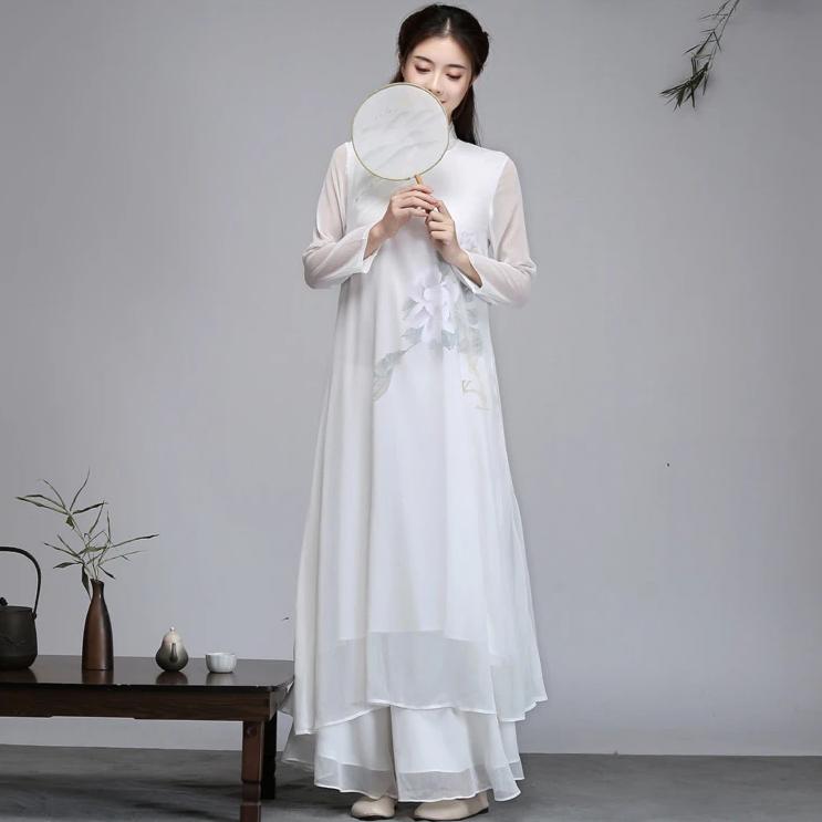 Floral Liziqi Hanfu Full Length Women's Suit Traditional Chinese Costume