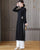 Long Sleeve Floral Embroidery Full Length Knitted Ao Dai Dress