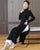 Long Sleeve Floral Embroidery Full Length Knitted Ao Dai Dress