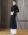 Vestido Ao Dai de punto de longitud completa con bordado floral de manga larga