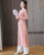 Long Sleeve Floral Embroidery Full Length Knitted Ao Dai Dress