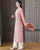 Long Sleeve Floral Embroidery Full Length Knitted Ao Dai Dress