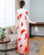 Lily Print Long Sleeve Full Length Chiffon Ao Dai Dress