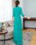 Abito Ao Dai in chiffon a tutta lunghezza a maniche lunghe con stampa loto