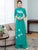Abito Ao Dai in chiffon a tutta lunghezza a maniche lunghe con stampa loto