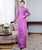 Mandarin Collar Flower Print Long Sleeve Full Length Ao Dai Dress