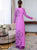 Mandarin Collar Flower Print Long Sleeve Full Length Ao Dai Dress