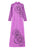 Mandarin Collar Flower Print Long Sleeve Full Length Ao Dai Dress