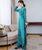 Mandarin Collar Flower Print Long Sleeve Full Length Ao Dai Dress