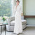 Mandarin Collar Long Trumpt Sleeve Full Length Chiffon Ao Dai Dress