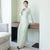 Mandarin Collar Long Trumpt Sleeve Full Length Chiffon Ao Dai Dress
