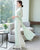 Mandarin Collar Long Trumpt Sleeve Full Length Chiffon Ao Dai Dress