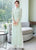 Mandarin Collar Long Trumpt Sleeve Full Length Chiffon Ao Dai Dress