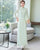 Mandarin Collar Long Trumpt Sleeve Full Length Chiffon Ao Dai Dress