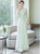 Mandarin Collar Long Trumpt Sleeve Full Length Chiffon Ao Dai Dress