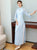 Floral Embroidery Long Sleeve Full Length Chiffon Ao Dai Dress