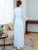 Floral Embroidery Long Sleeve Full Length Chiffon Ao Dai Dress