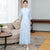 Floral Embroidery Long Sleeve Full Length Chiffon Ao Dai Dress