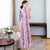 Mandarin Collar 3/4 Sleeve Full Length Floral Lace Ao Dai Dress