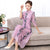 Mandarin Collar 3/4 Sleeve Full Length Floral Lace Ao Dai Dress
