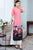Half Sleeve Floral Print Full Length Chiffon Ao Dai Dress