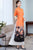 Half Sleeve Floral Print Full Length Chiffon Ao Dai Dress