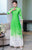 3/4 Ärmel Blumendruck Chiffon Ao Dai Kleid in voller Länge