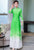 3/4 Ärmel Blumendruck Chiffon Ao Dai Kleid in voller Länge