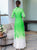 3/4 Sleeve Floral Print Full Length Chiffon Ao Dai Dress