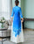 3/4 Sleeve Floral Print Full Length Chiffon Ao Dai Dress