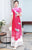 Phoenix Embroidery Short Sleeve Full Length Chiffon Ao Dai Dress