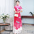 Phoenix Embroidery Short Sleeve Full Length Chiffon Ao Dai Dress