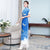 Phoenix Embroidery Short Sleeve Full Length Chiffon Ao Dai Dress