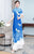 Phoenix Embroidery Short Sleeve Full Length Chiffon Ao Dai Dress