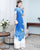 Phoenix Embroidery Short Sleeve Full Length Chiffon Ao Dai Dress