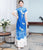 Phoenix Embroidery Short Sleeve Full Length Chiffon Ao Dai Dress