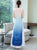 Kurzärmliges Ao Dai Kleid mit Blumendruck in voller Länge aus Chiffon