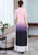 Half Sleeve Full Length Floral Print Chiffon Ao Dai Dress
