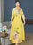 Mandarin Collar 3/4 Sleeve Full Length Floral Print Ao Dai Dress