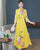 Mandarin Collar 3/4 Sleeve Full Length Floral Print Ao Dai Dress