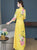 Mandarin Collar 3/4 Sleeve Full Length Floral Print Ao Dai Dress